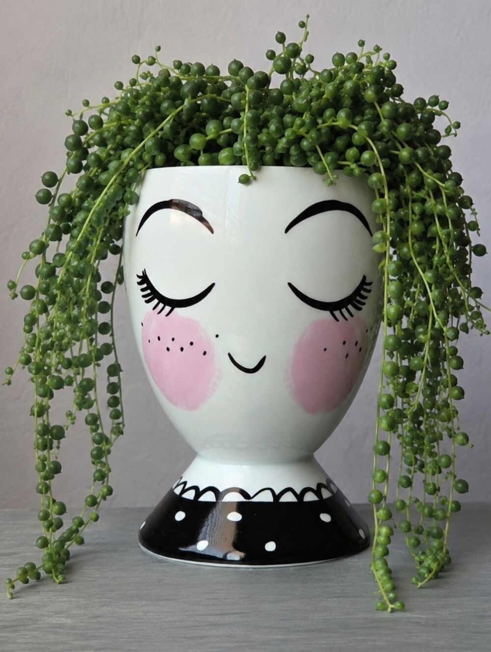 Head Vase Lady Face Planter Pencil Holder Make-up Brush Holder
